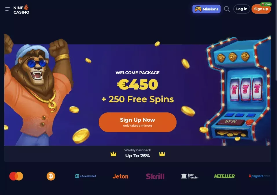 Bonus bez depozytu nine casino