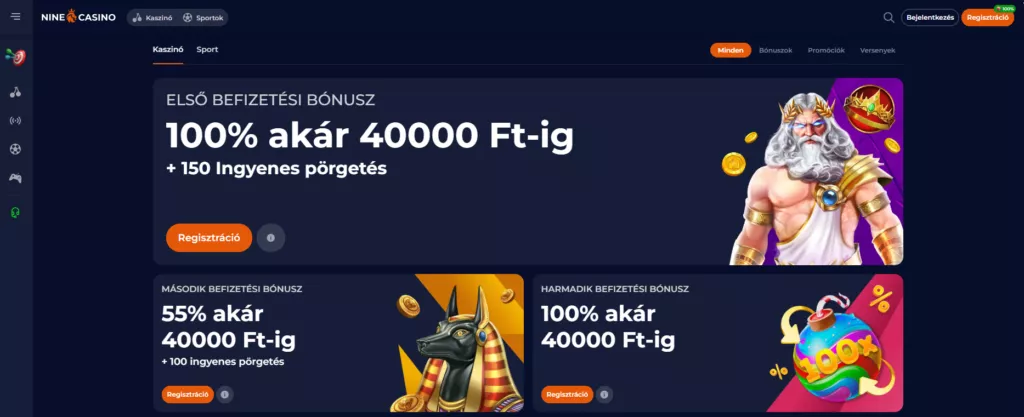 Nine casino boonus ilma sissemakseta